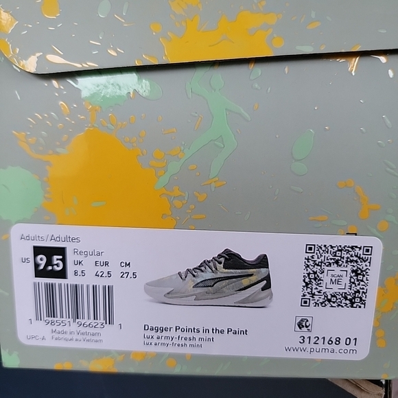 Size 9.5 Puma Dagger Points In The Paint Mens Shoes 31216801 Lux Armi Fresh Mint - Picture 7 of 7